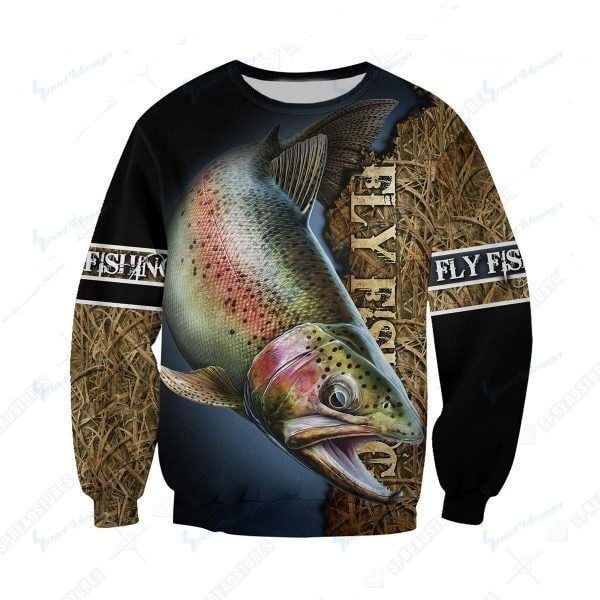 Cool Fly Fishing Art 3D 1601 Hoodie Over Print 224