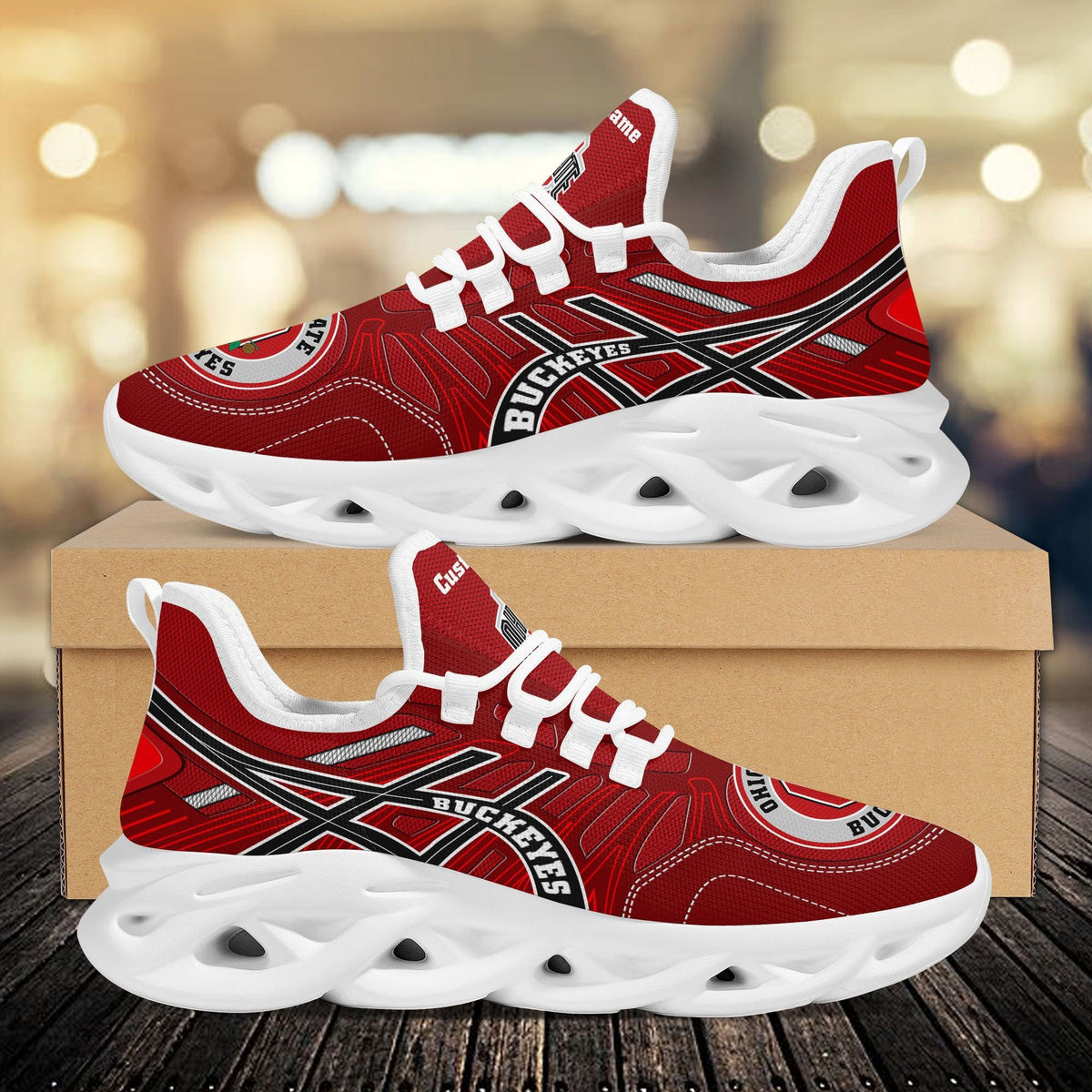 NCAAF Ohio State Buckeyes (Your Name) Max Soul Shoes Nicegift MSSR2U0
