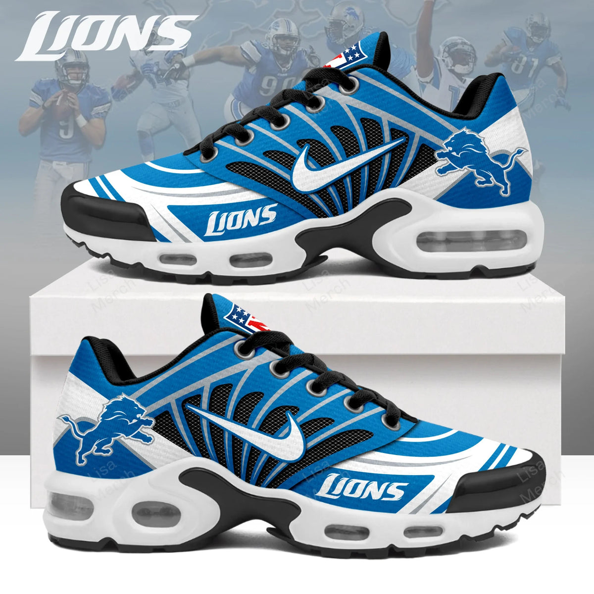 Detroit Lions Personalized Plus Sneakers 0813 BGTN266