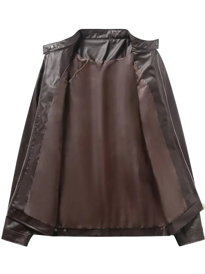 Ultra-Premium Leather Jacket Dual Zip Chest— Minnesota Vikings SPTSLJ016