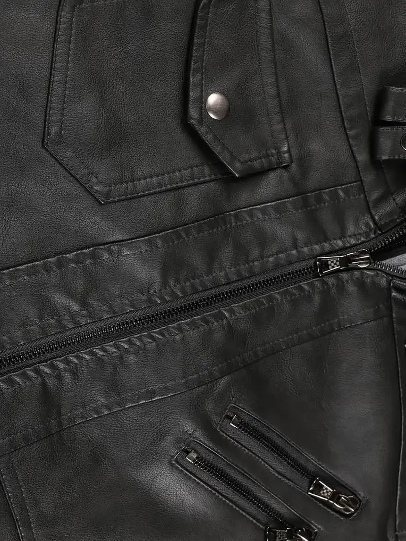 Las Vegas Raiders HVKC1663 - Premium & Ultra-Thick Leather Jacket with Fleece Hood