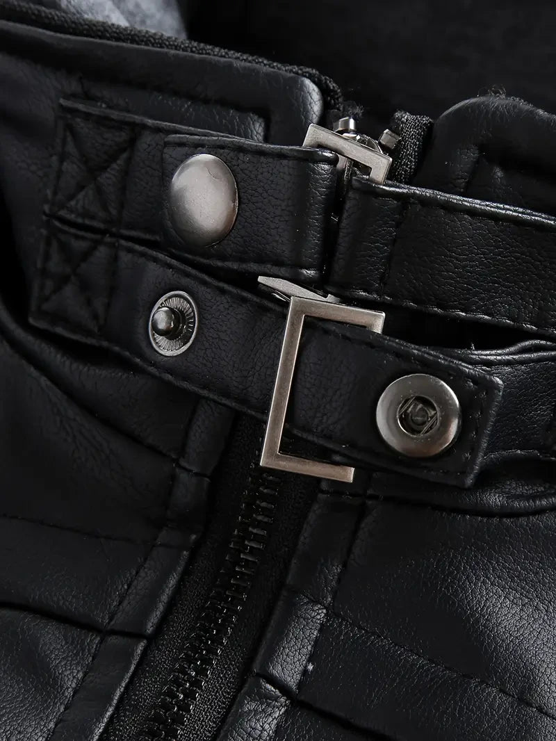 Tennessee Titans HVKC179 - Premium & Ultra-Thick Leather Jacket with Fleece Hood