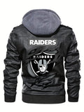 Las Vegas Raiders Premium & Ultra-Thick Leather Jacket with Fleece Hood with Fleece Hood HVKC940 - Premium & Ultra-Thick Leather Jacket with Fleece Hood