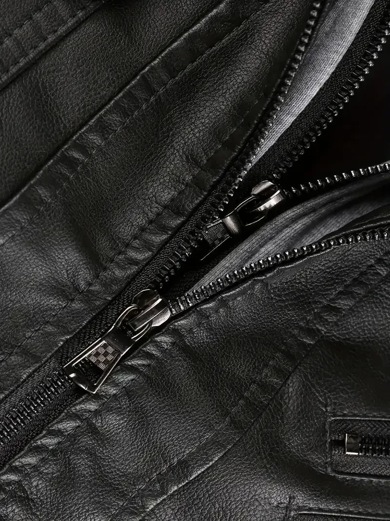 Premium & Ultra-Thick Leather Jacket with Fleece Hood - Carolina Panthers VA2132