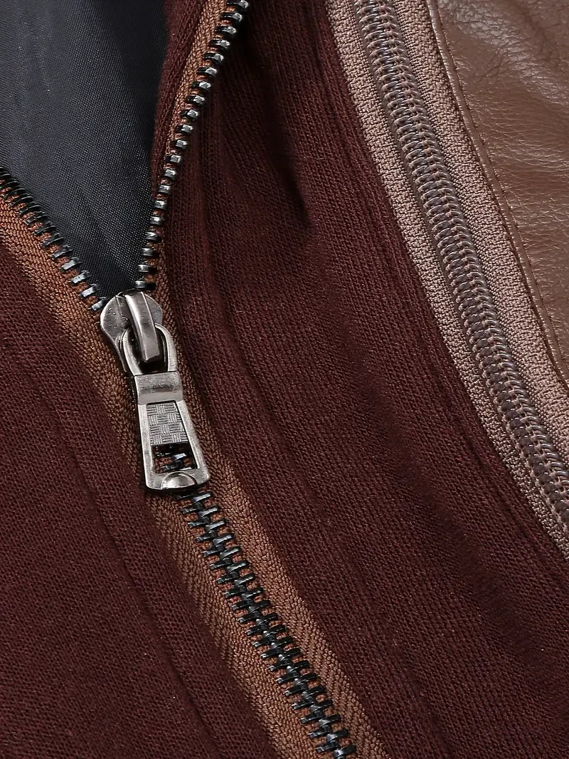 Premium & Ultra-Thick Leather Jacket with Fleece Hood - New York Giants PHVK8420