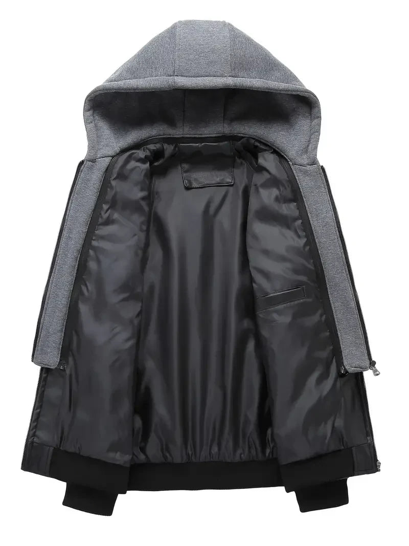 Premium & Ultra-Thick Leather Jacket with Fleece Hood - Seattle Seahawks VA2130