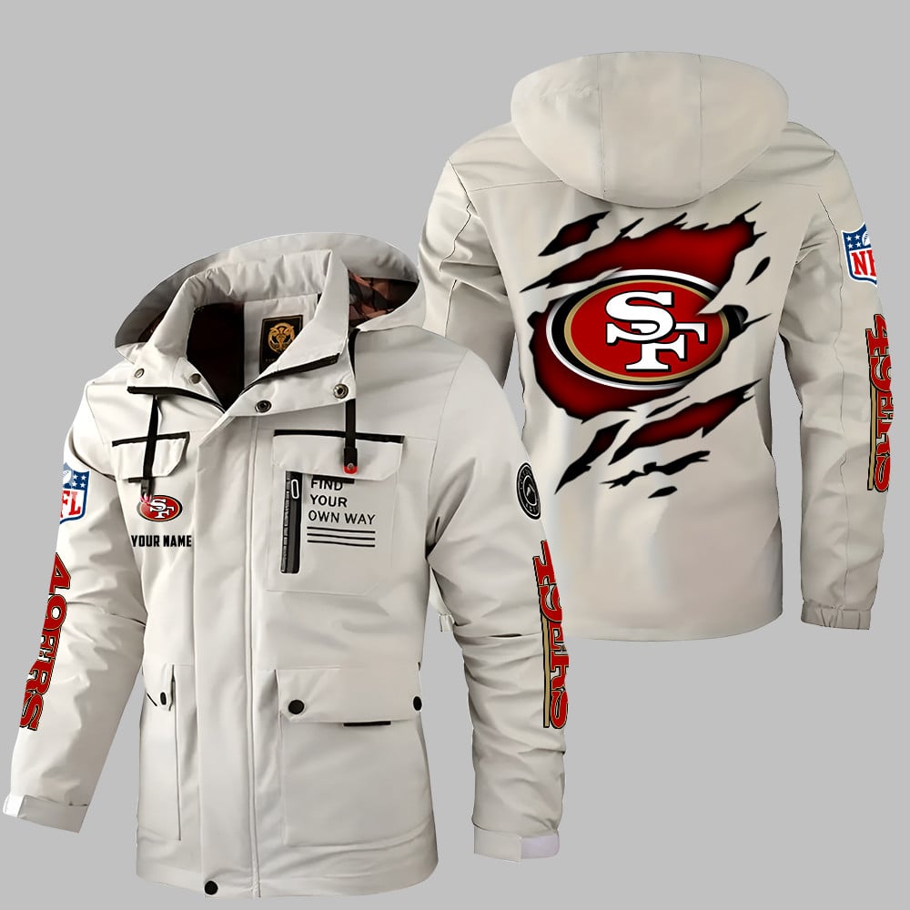 San Francisco 49ers Personalized Winter Windbreaker Jacket ANZWWJ27