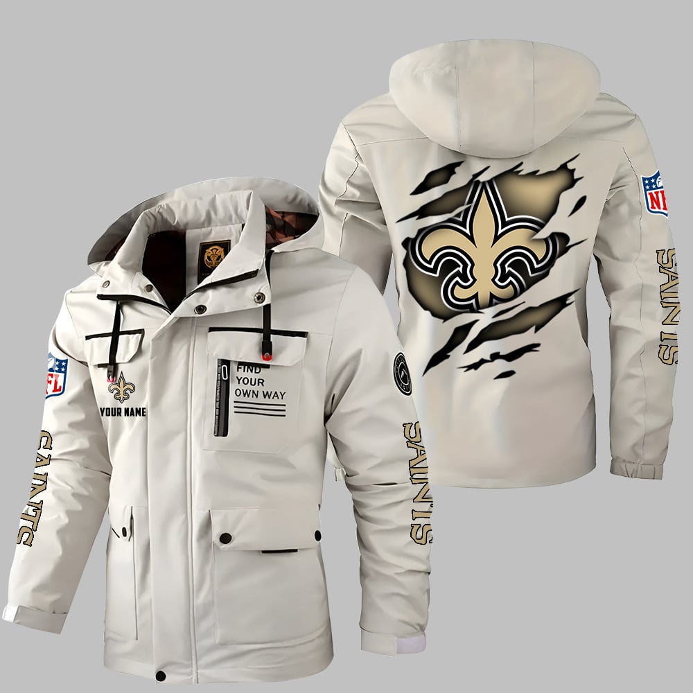 New Orleans Saints Personalized Winter Windbreaker Jacket ANZWWJ36