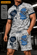 Tennessee Titans Men’s Button Neck T-Shirt and Short Set New Design 2026 Shirt And Short BSP958