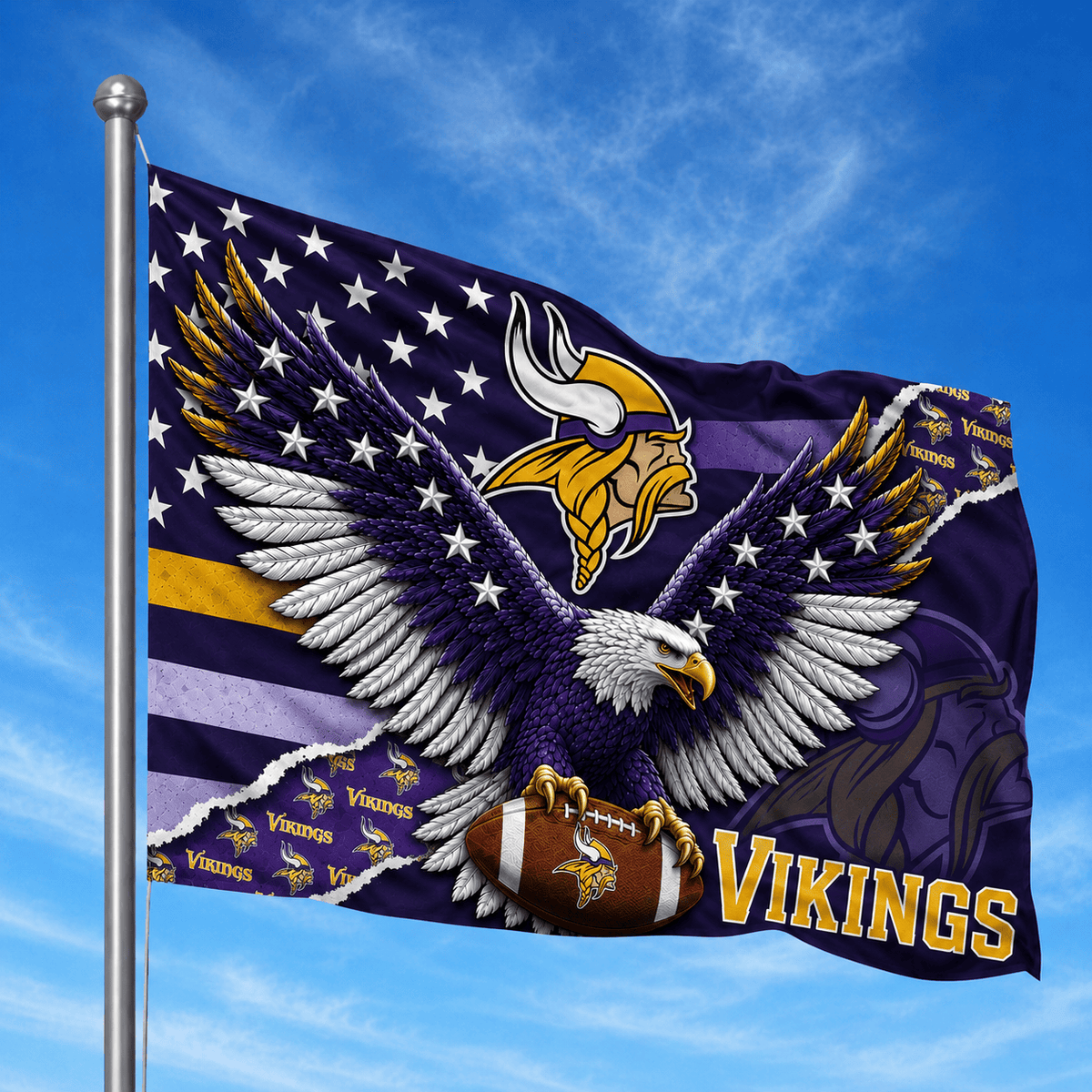 Minnesota Vikings - Flag-Custom Name VA4265