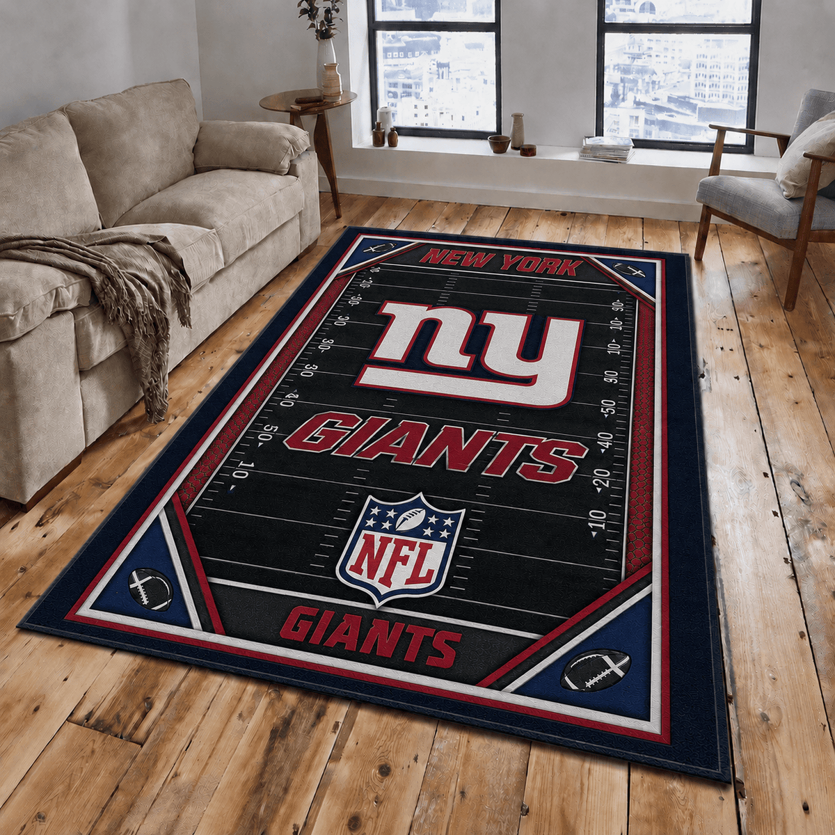 New York Giants Rug Living Room Floor Decor Fan Gifts VA6030