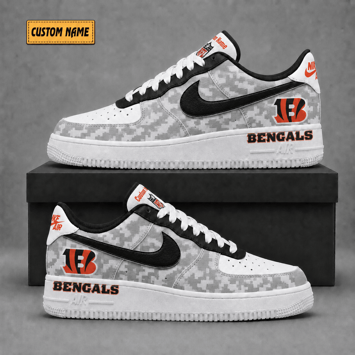 Cincinnati Bengals | Premium NFL Fear The Team AF1 Sneakers - VA36231