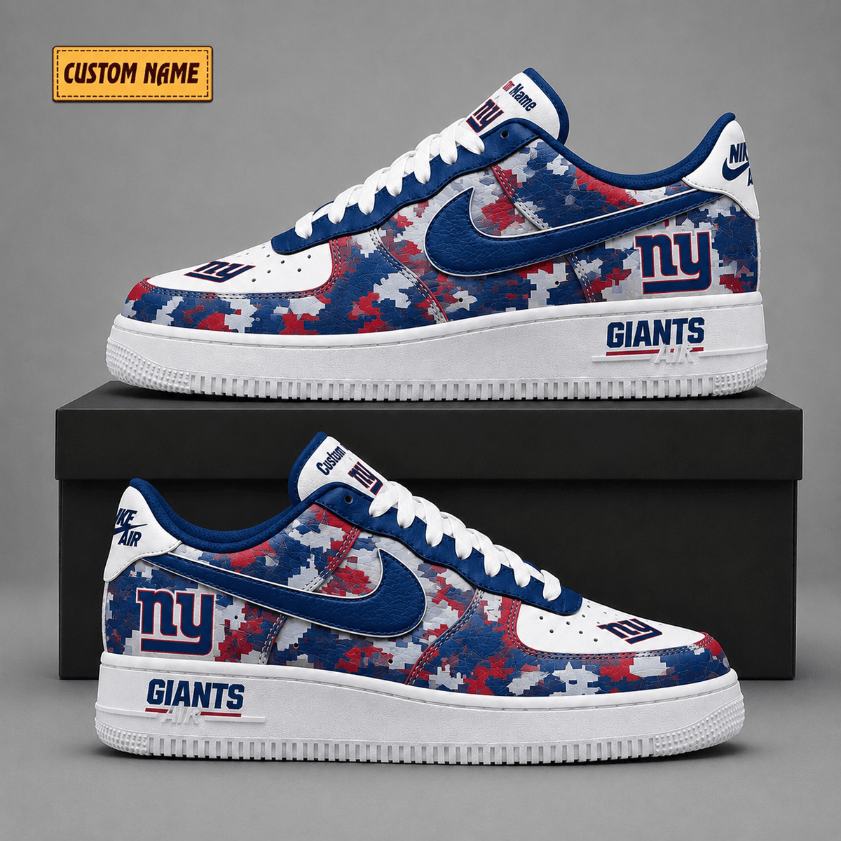 New York Giants | Premium NFL Fear The Team AF1 Sneakers - VA38829