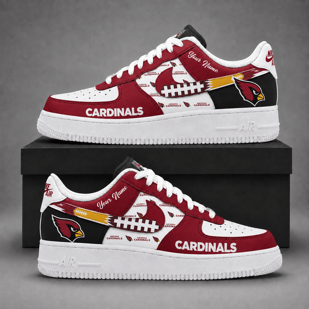 Arizona Cardinals | Premium NFL Fear The Team AF1 Sneakers Personalized - VA37437