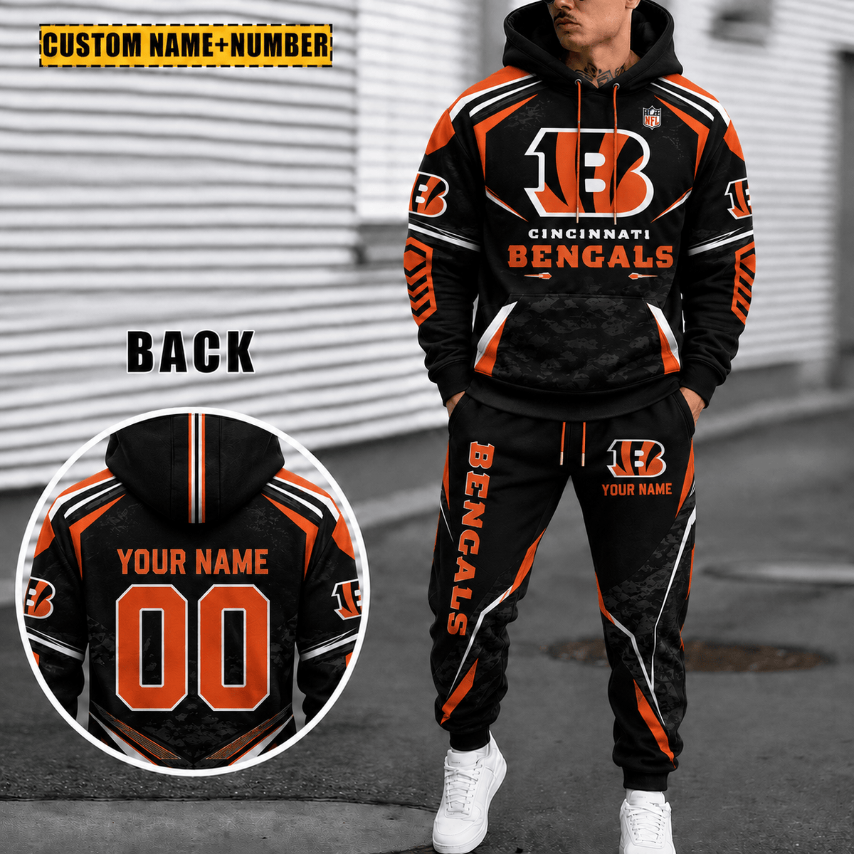 Cincinnati Bengals Personalized Combo Hoodie And Sweatpants Gift For Fan VA1021