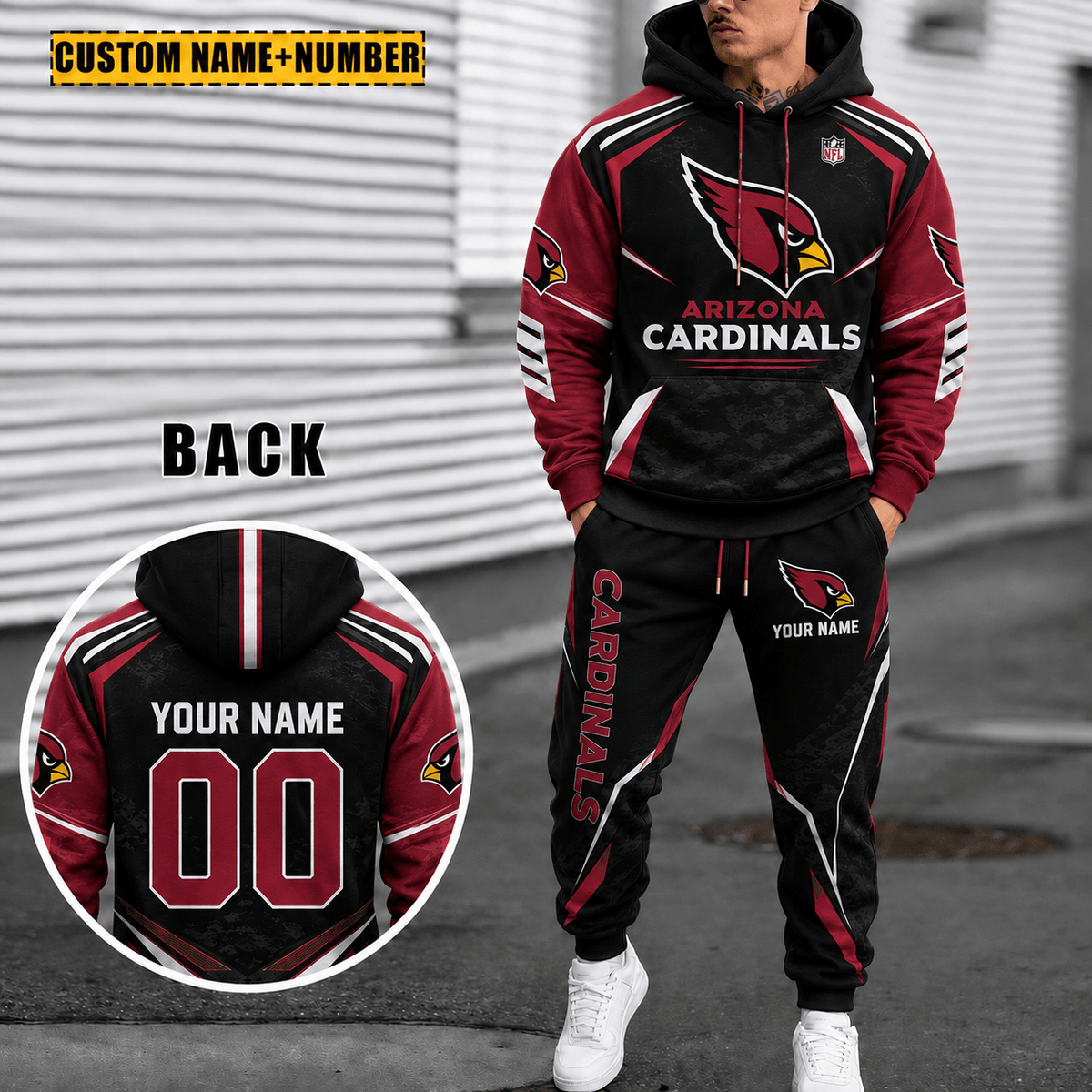 Arizona Cardinals Personalized Combo Hoodie And Sweatpants Gift For Fan VA1034