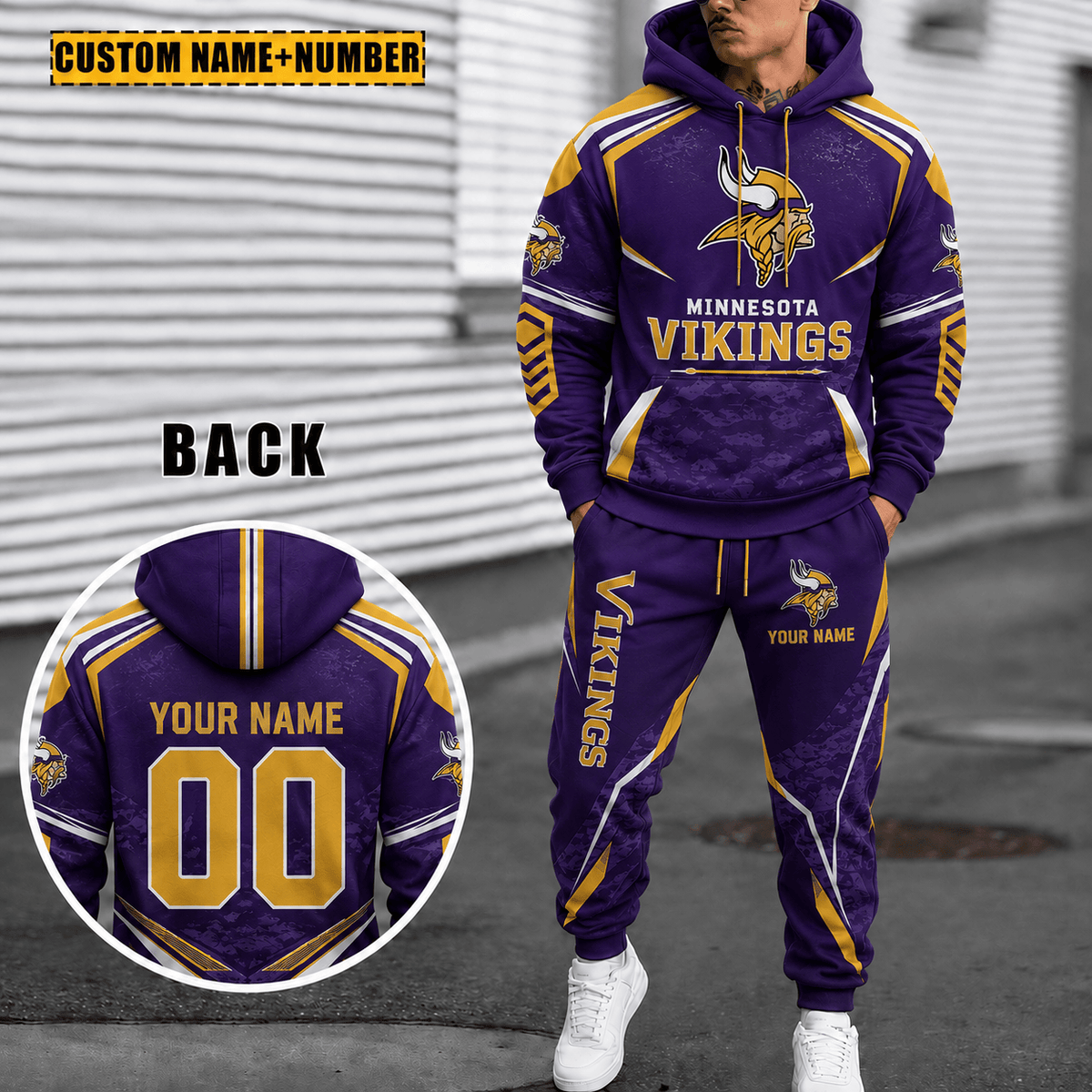 Minnesota Vikings Personalized Combo Hoodie And Sweatpants Gift For Fan VA1035