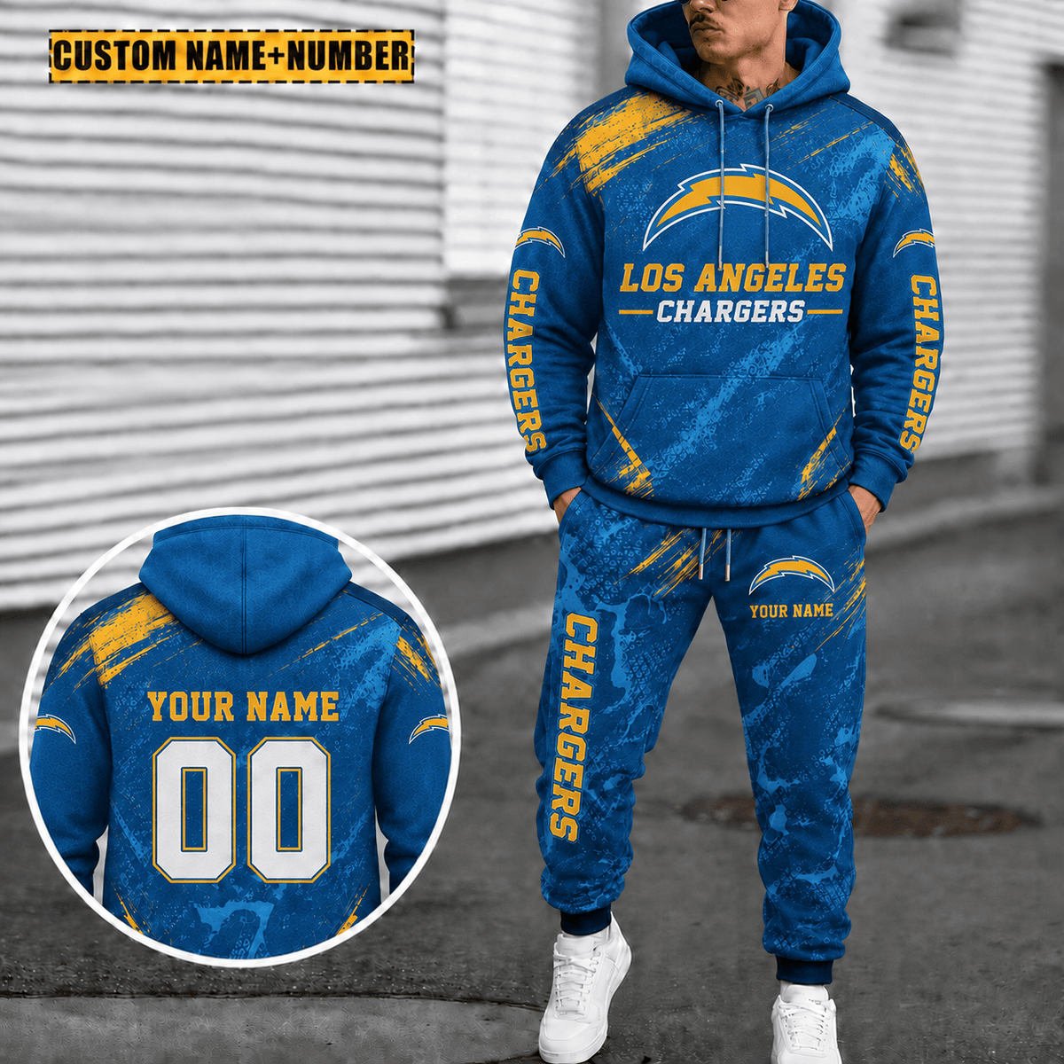 Los Angeles Chargers Personalized Combo Hoodie And Sweatpants Gift For Fan VA1058