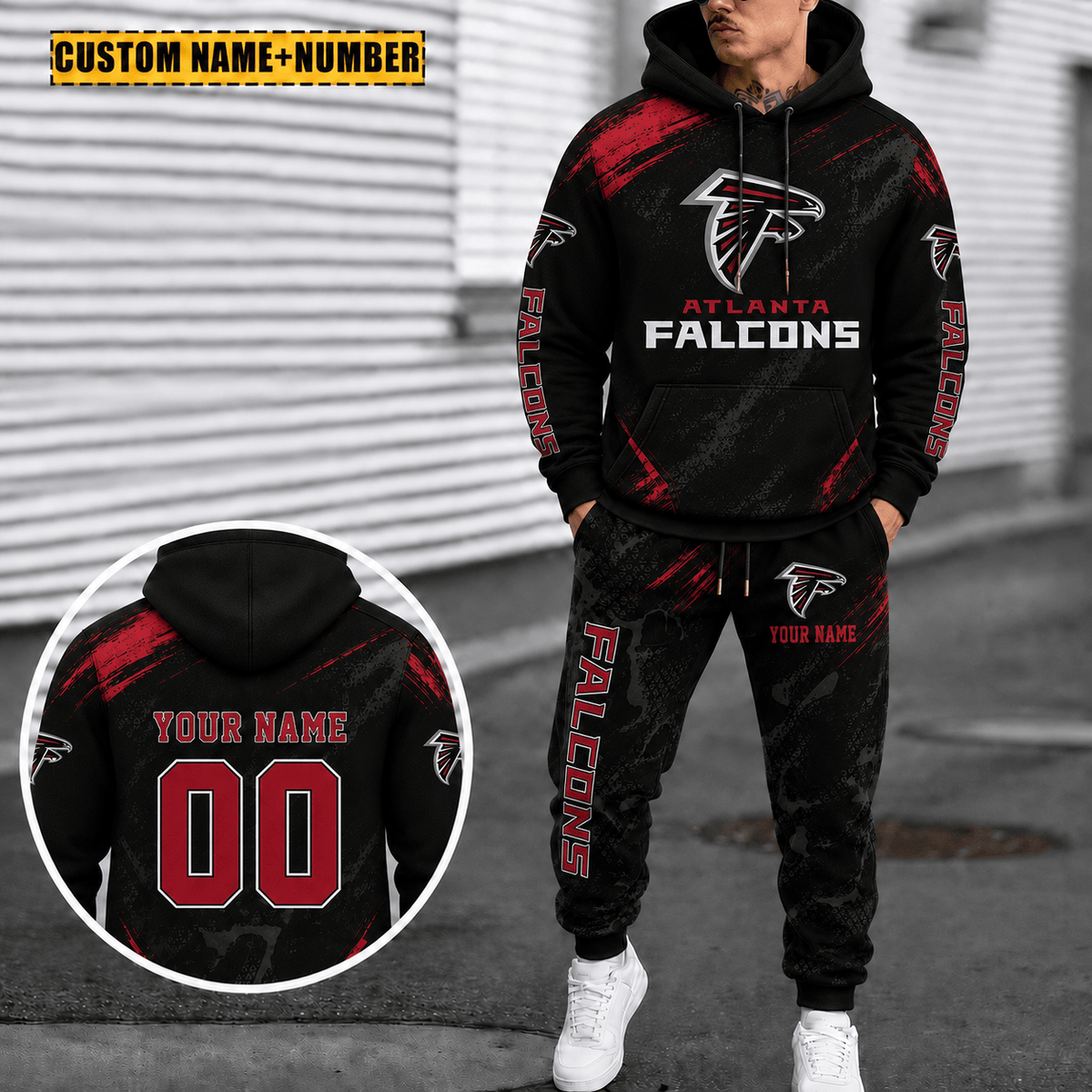 Atlanta Falcons Personalized Combo Hoodie And Sweatpants Gift For Fan VA1077