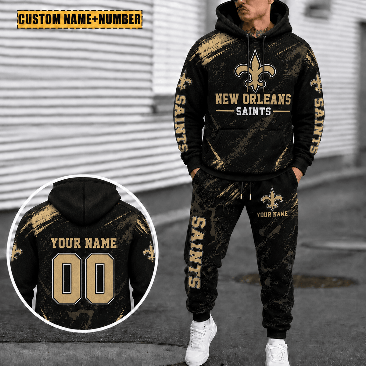 New Orleans Saints Personalized Combo Hoodie And Sweatpants Gift For Fan VA1079