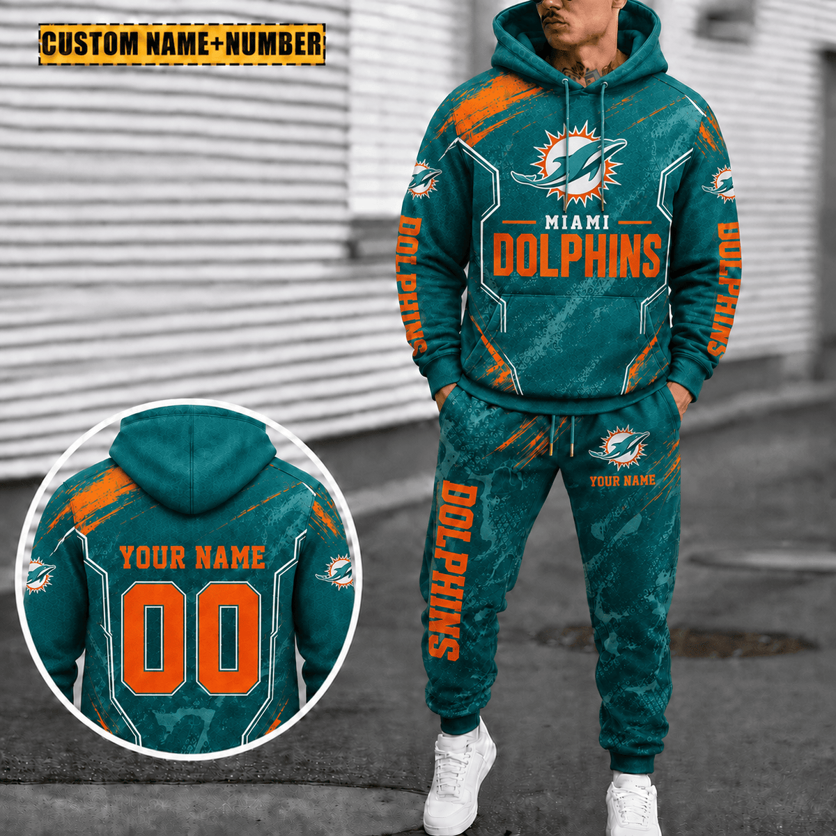 Miami Dolphins Personalized Combo Hoodie And Sweatpants Gift For Fan VAN3118