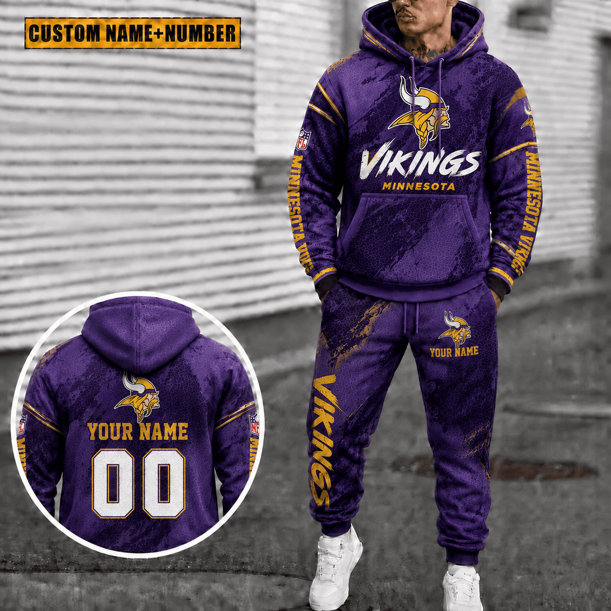 Minnesota Vikings Personalized Combo Hoodie And Sweatpants Gift For Fan VAN6146