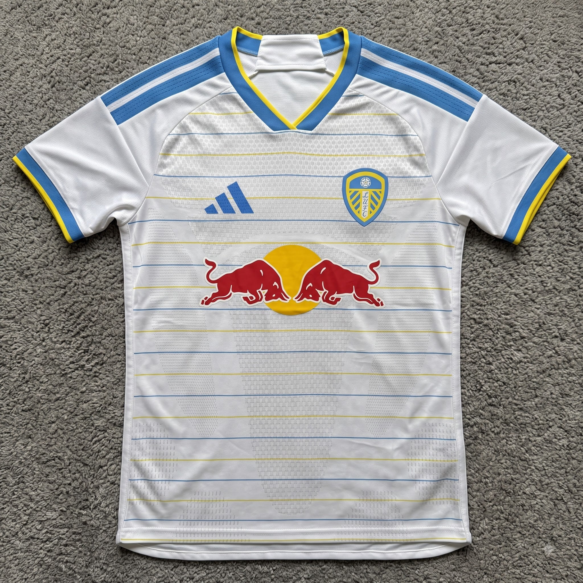 Leeds United 2627 WhiteBlueYellow Trim Player version home Jersey