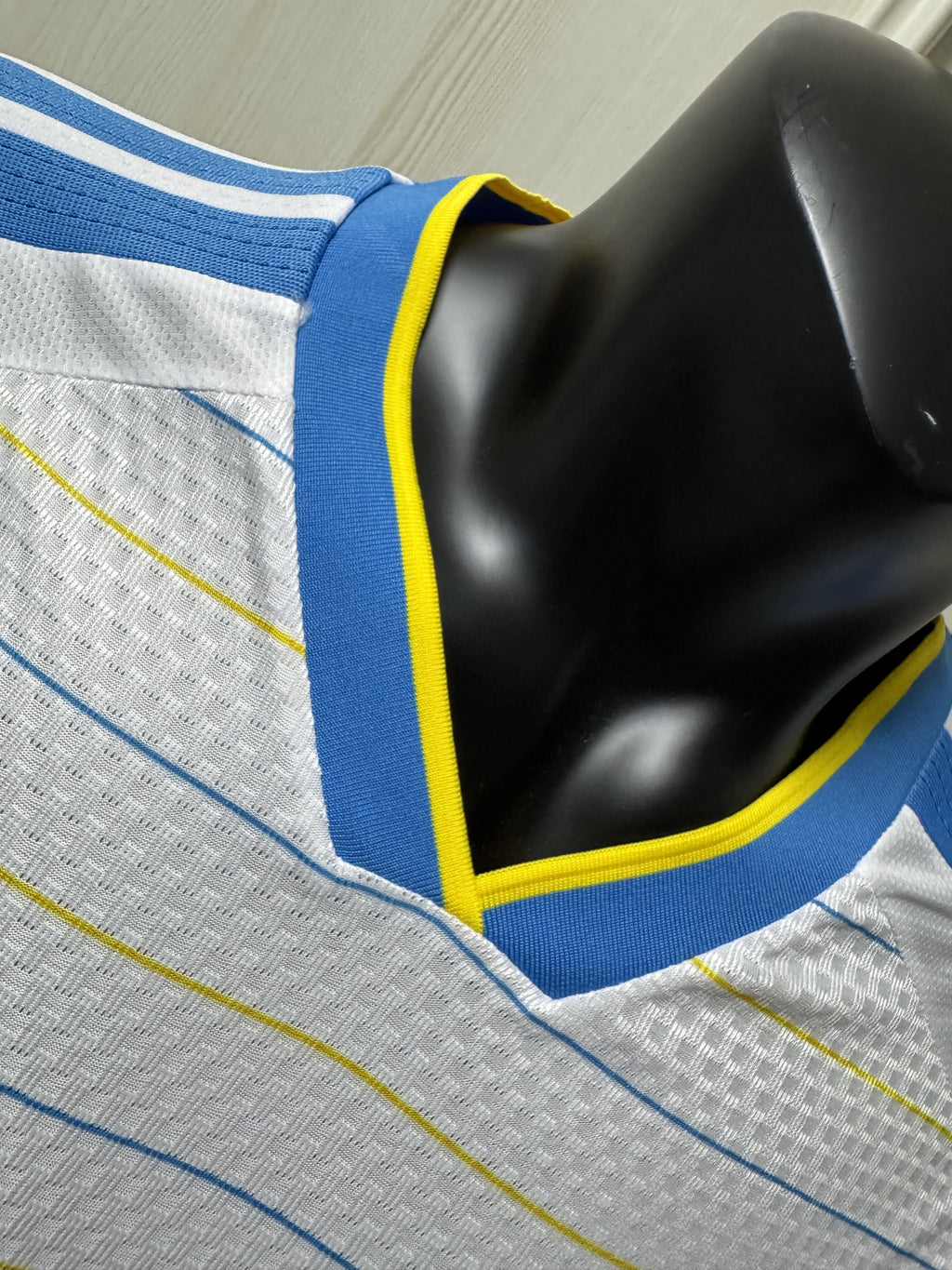 Leeds United 2627 WhiteBlueYellow Trim Player version home Jersey