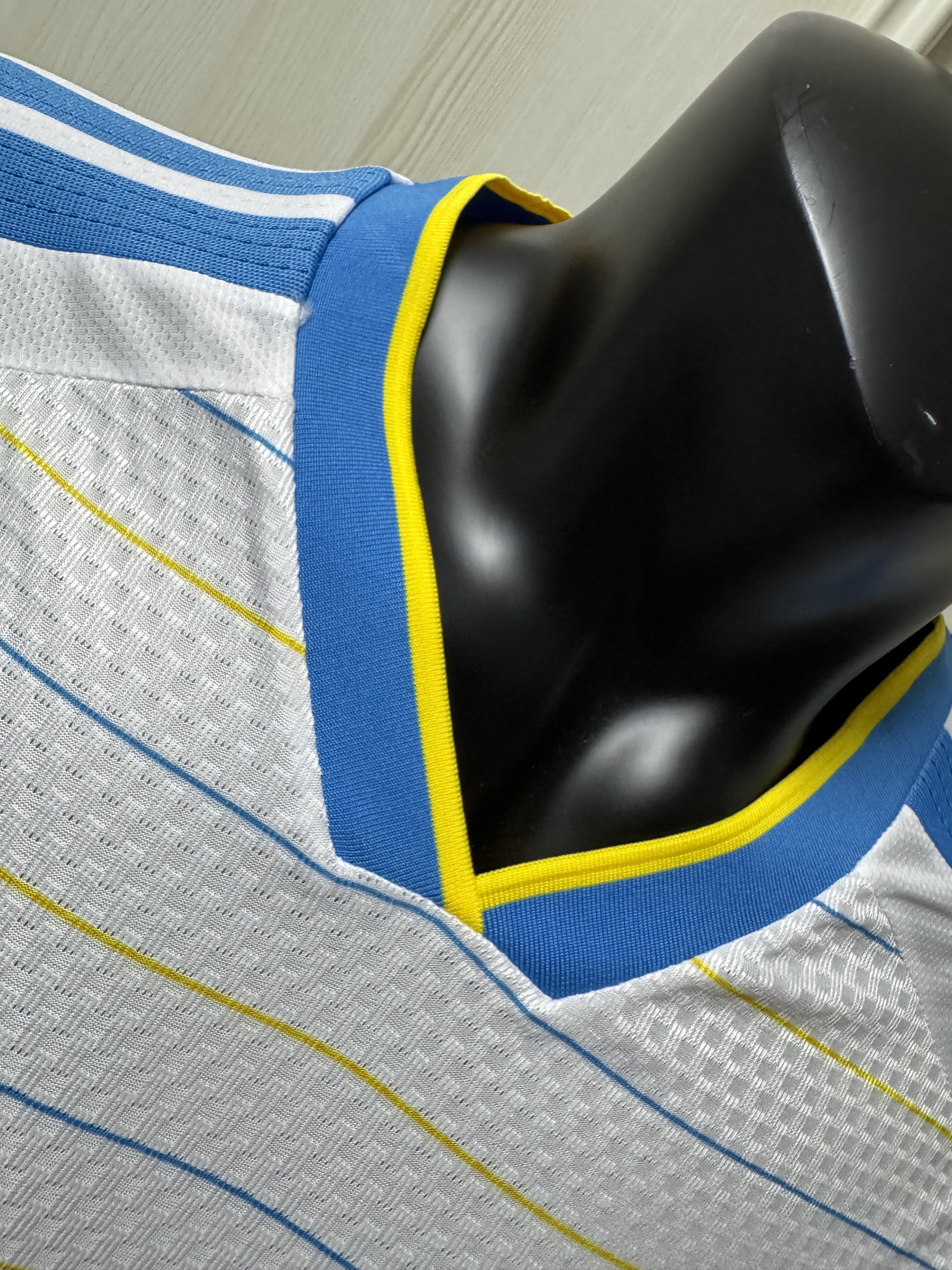 Leeds United 2627 WhiteBlueYellow Trim Player version home Jersey
