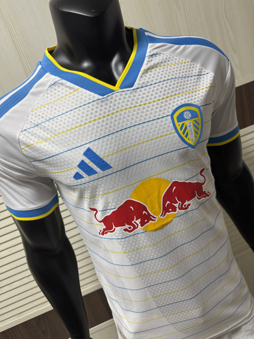 Leeds United 2627 WhiteBlueYellow Trim Player version home Jersey