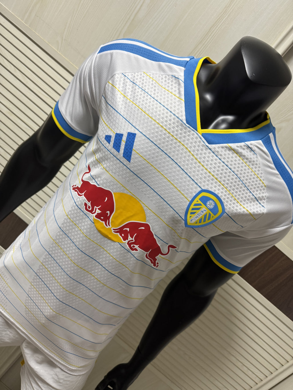 Leeds United 2627 WhiteBlueYellow Trim Player version home Jersey