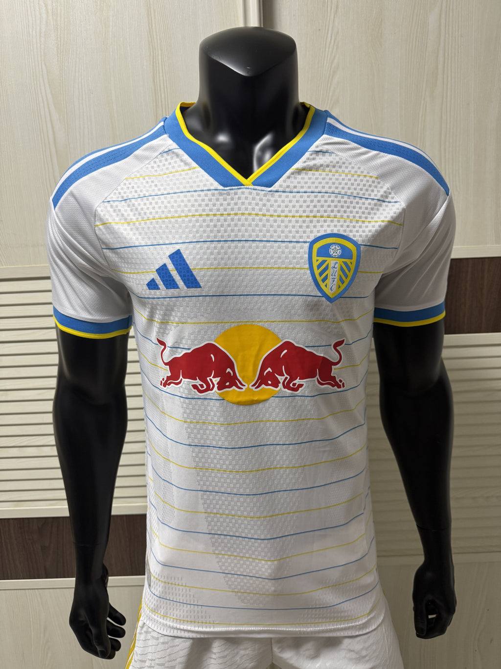 Leeds United 2627 WhiteBlueYellow Trim Player version home Jersey