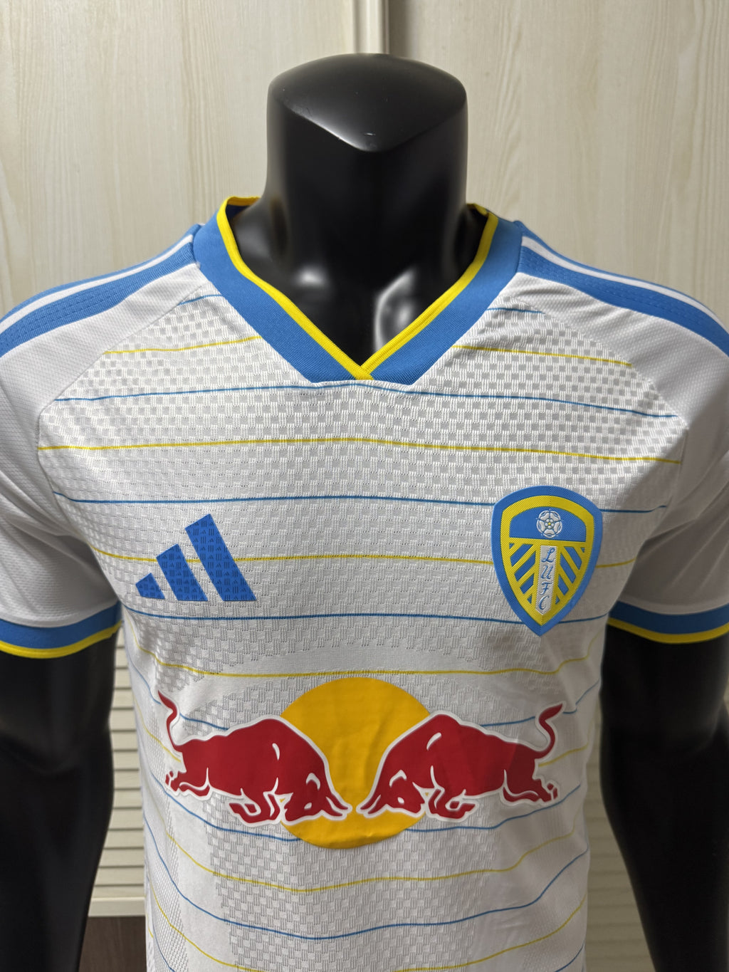 Leeds United 2627 WhiteBlueYellow Trim Player version home Jersey