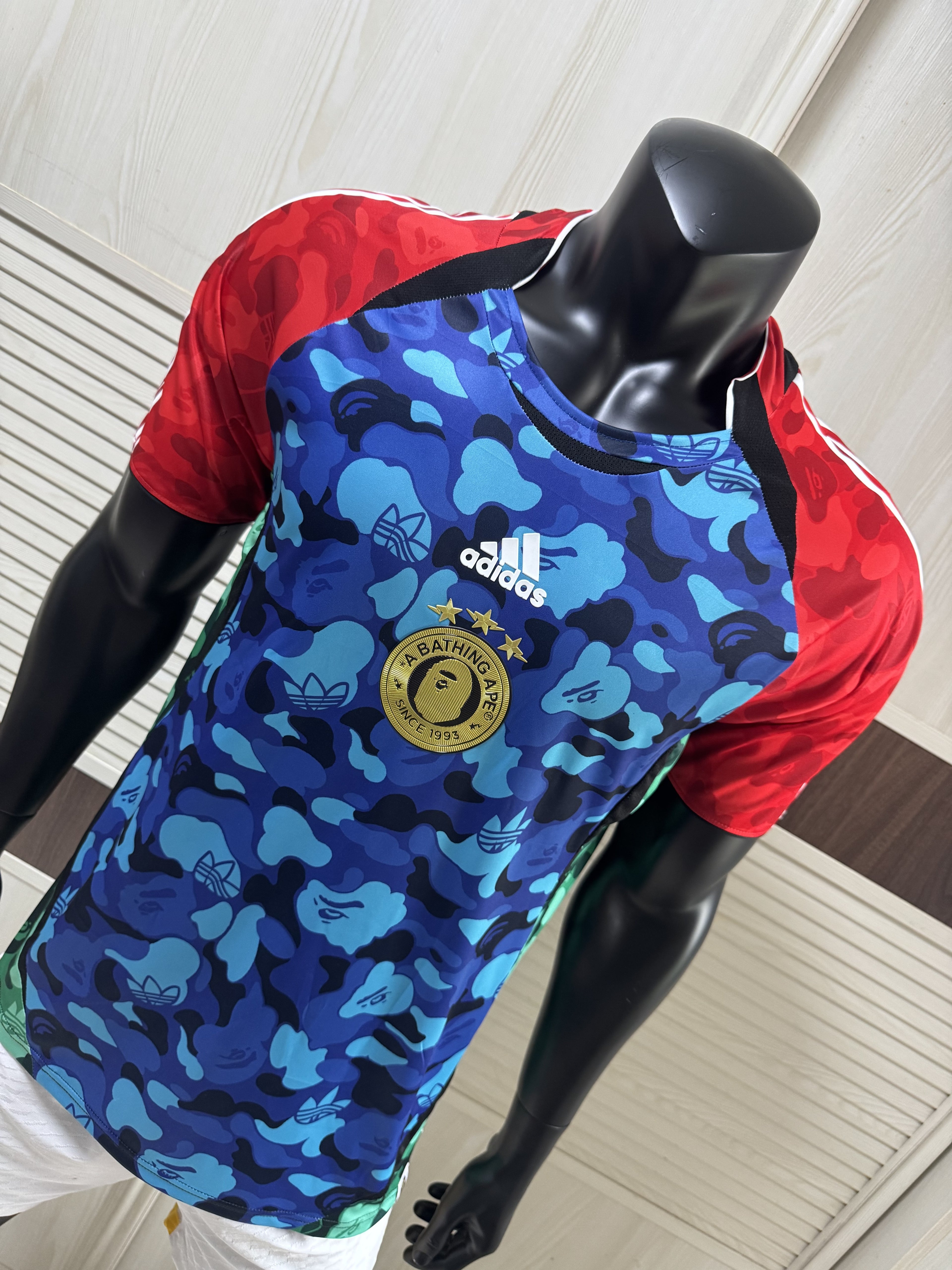 Adidas x BAPE Team Geist Jersey 'BlueRed'