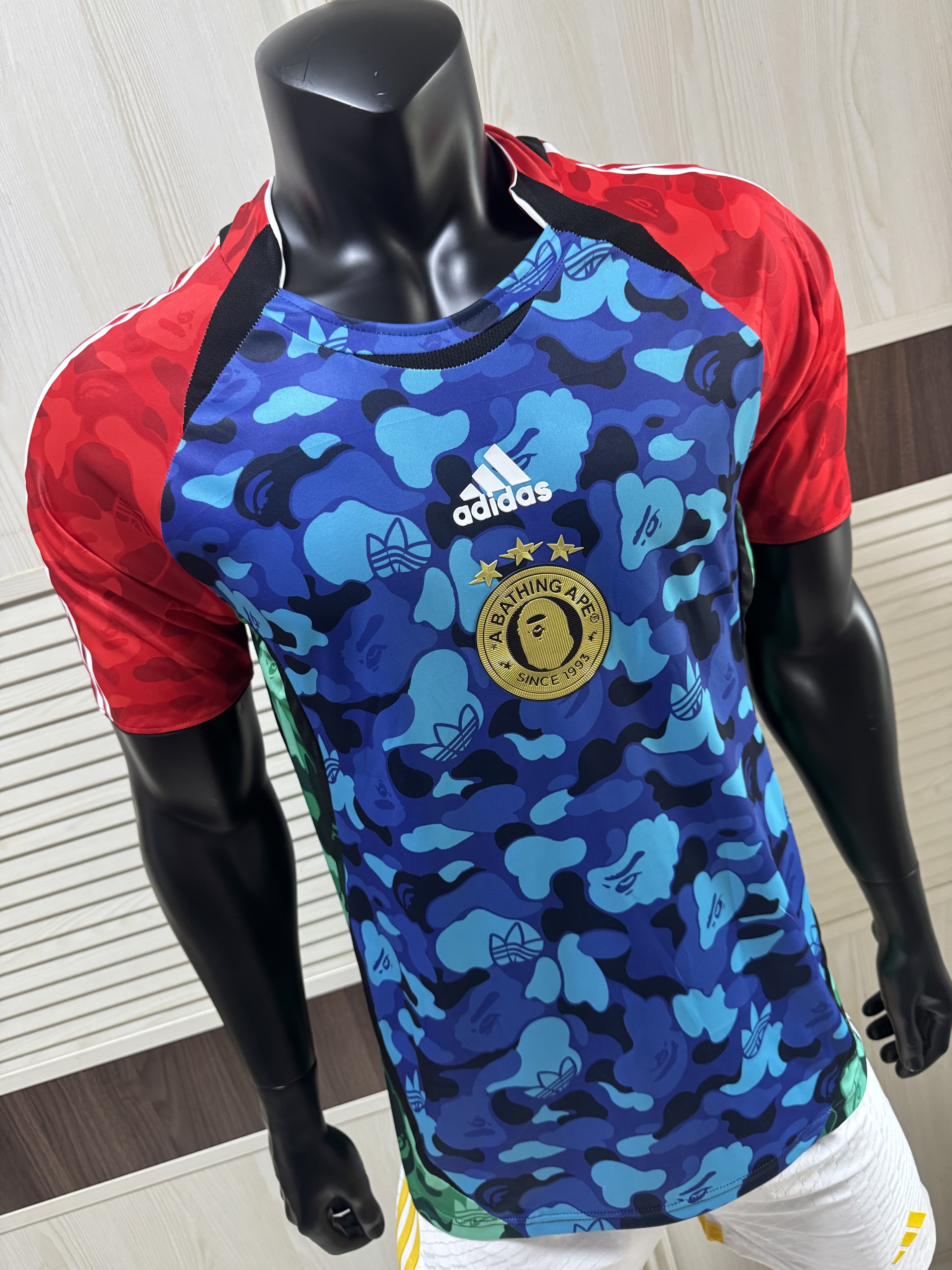 Adidas x BAPE Team Geist Jersey 'BlueRed'