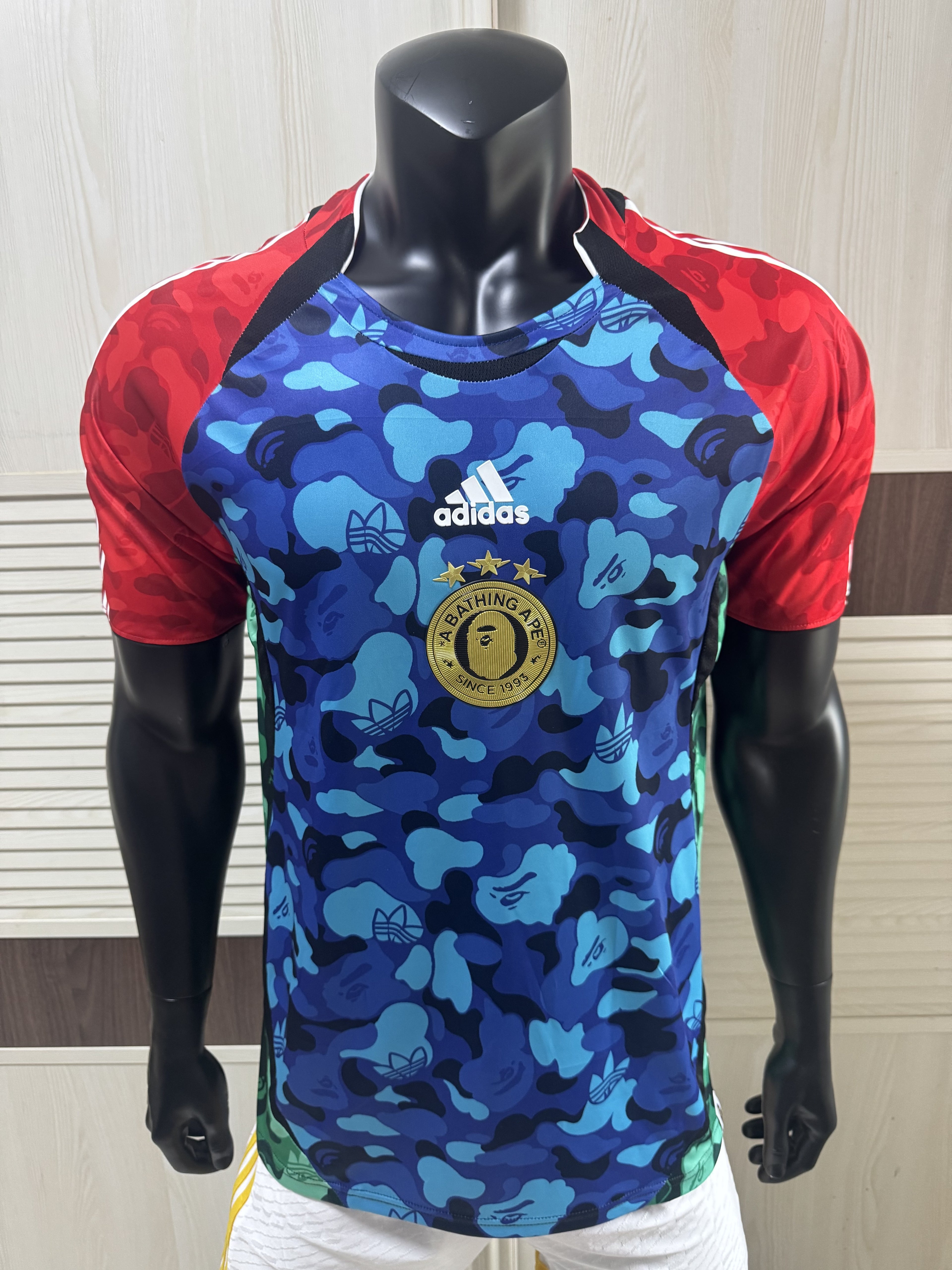 Adidas x BAPE Team Geist Jersey 'BlueRed'