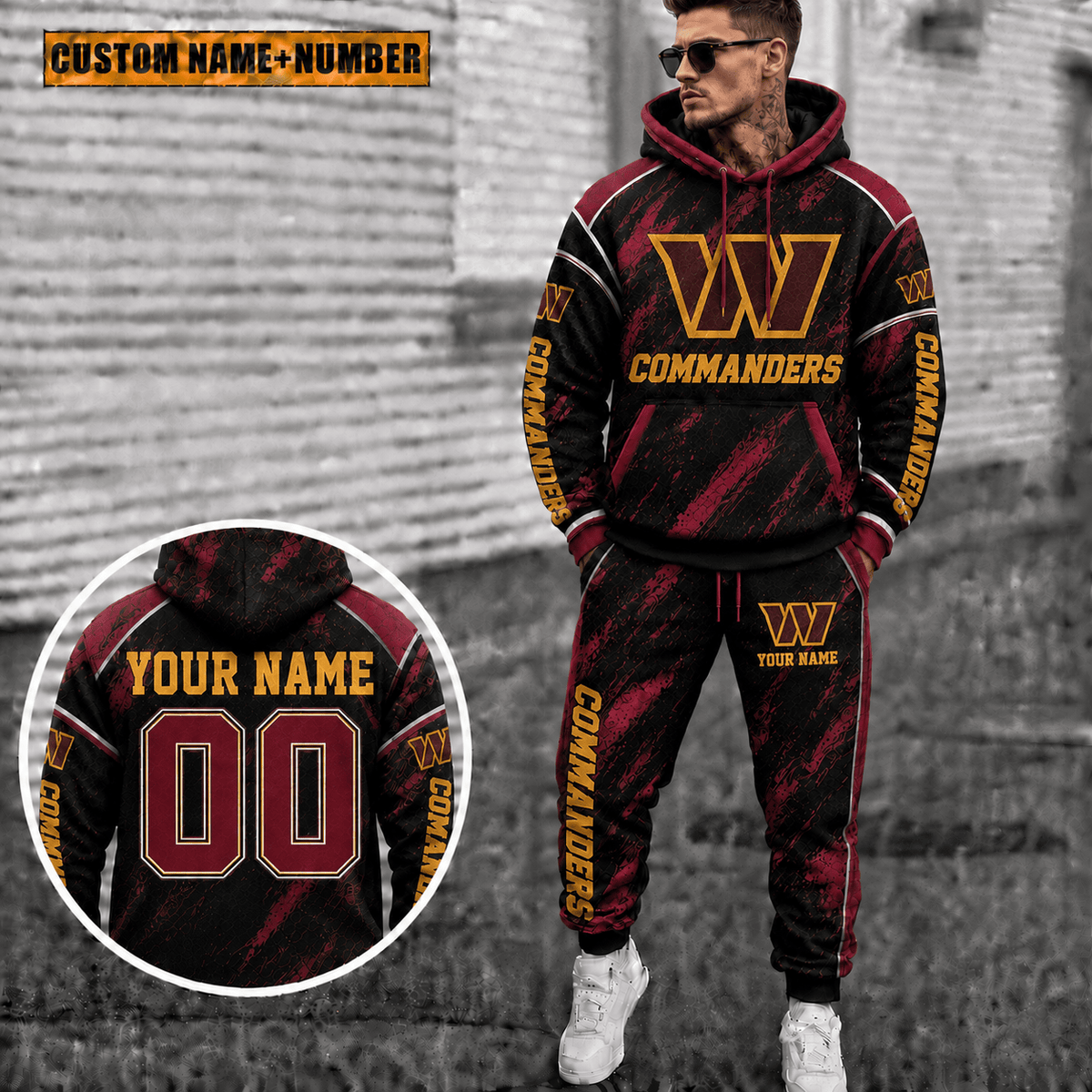 Washington Commanders Personalized Combo Hoodie And Sweatpants Gift For Fan VAN8235