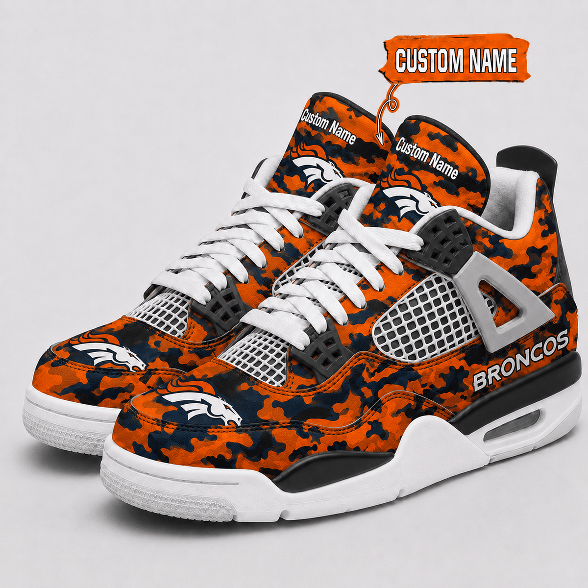 Denver Broncos Personalized AJ4 Sneaker VAN12104
