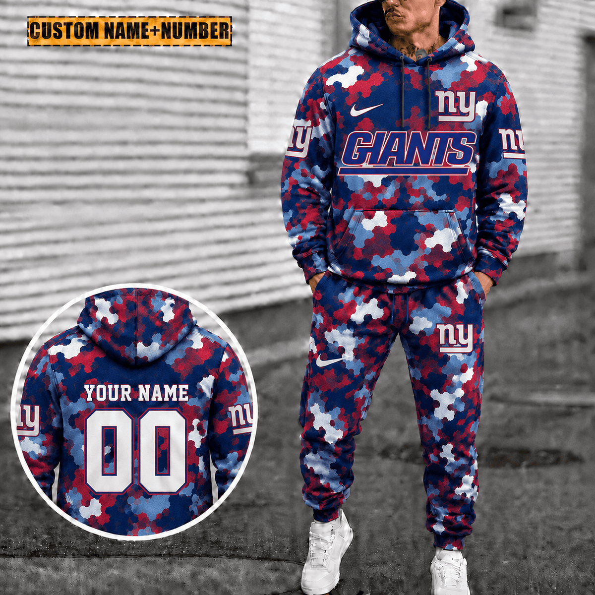 New York Giants Personalized Combo Hoodie And Sweatpants Gift For Fan VAN4067