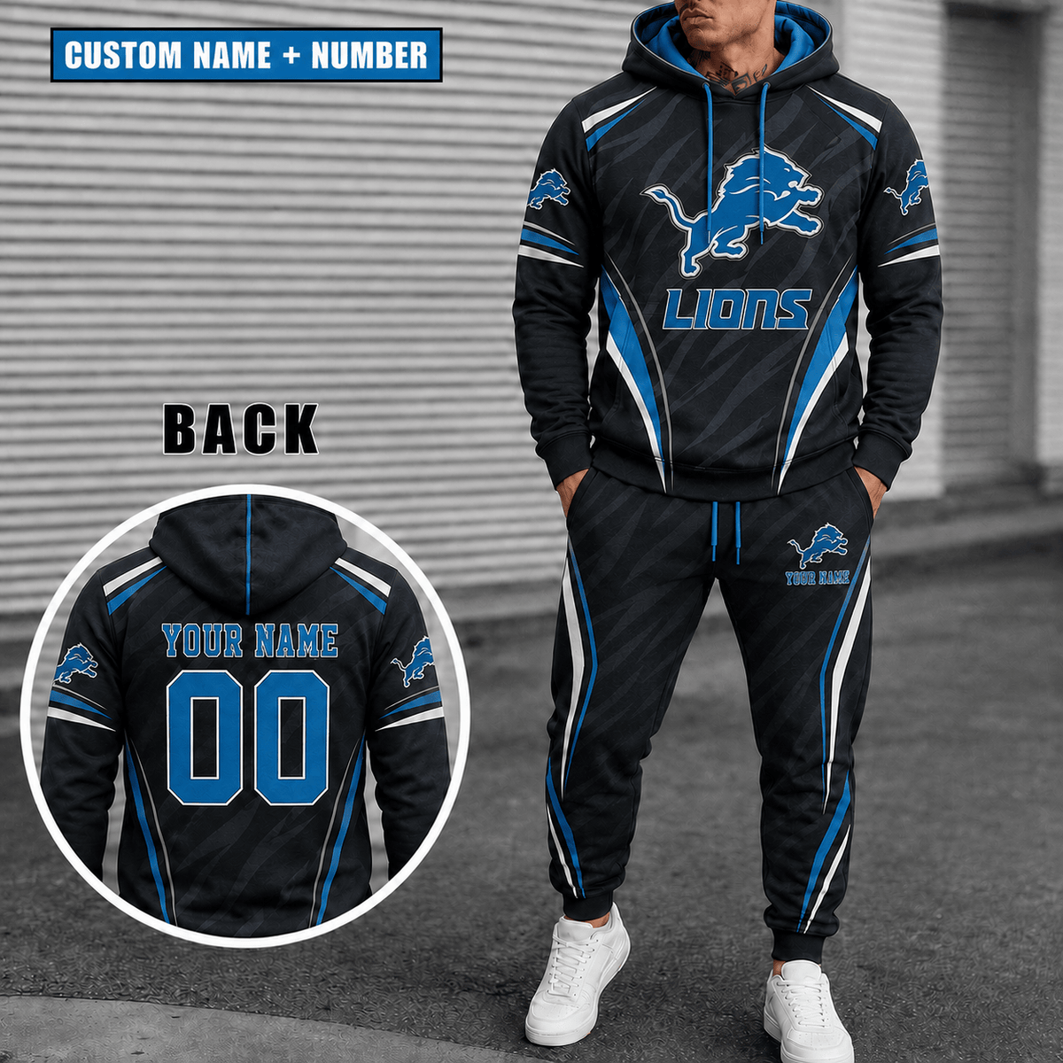 Detroit Lions Personalized Combo Hoodie And Sweatpants Gift For Fan VAN55231