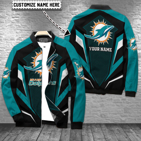 Miami Dolphins Personalized Bomber Jacket BG682