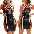 Cincinnati Bengals Short Sleeve Bodycon Mini Dress BG298