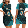 Miami Dolphins Short Sleeve Bodycon Mini Dress BG323