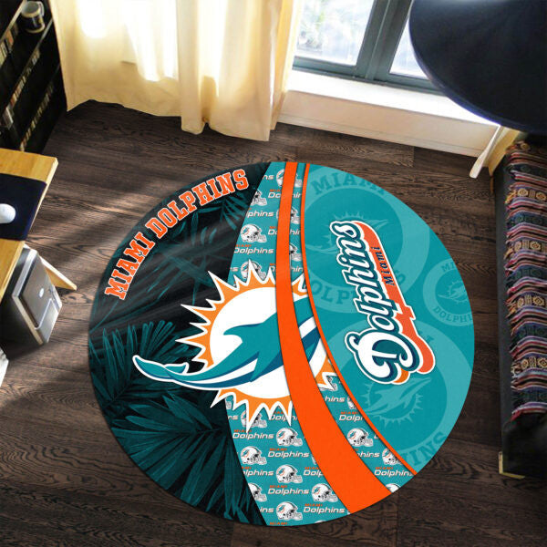Miami Dolphins Round Rug 139