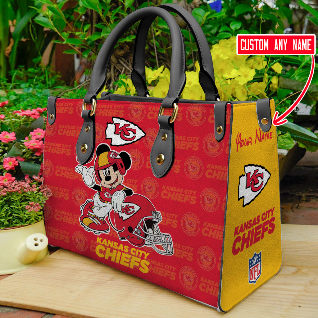 NFL Kansas City Chiefs Mickey Mouse (Your Name) Women 3D Small Handbag Nicegift WSHA7O1