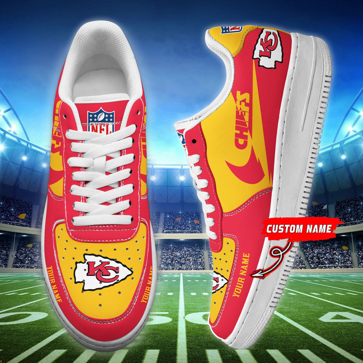 NFL Kansas City Chiefs (Your Name) Air Force Shoes Nicegift AFSN8Q0