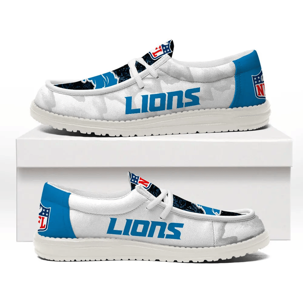 Detroit Lions Personalized Moccasin Slippers – Hey Dude Shoes Style AZCHDUDE227