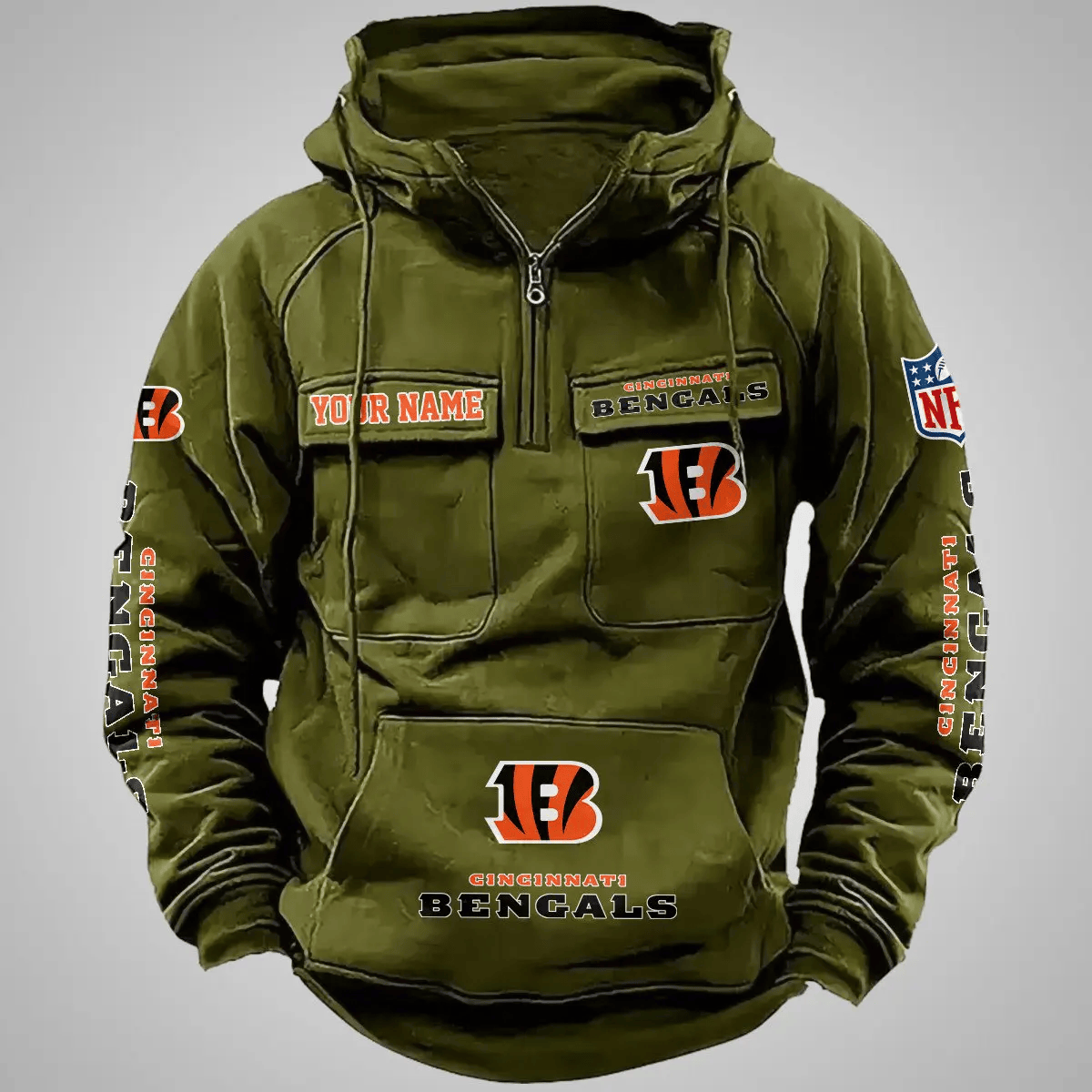 Cincinnati Bengals Vintage Men Hoodie AZVMHD095