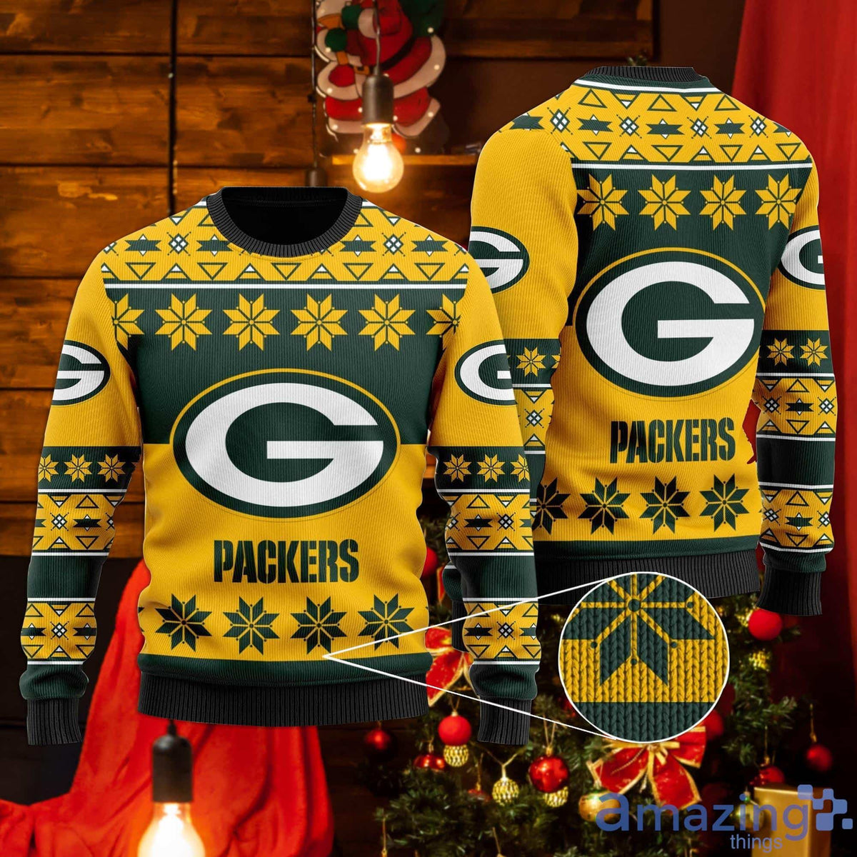NFL Green Bay Packers Christmas All-Over Print Thicken Sweater HFV010
