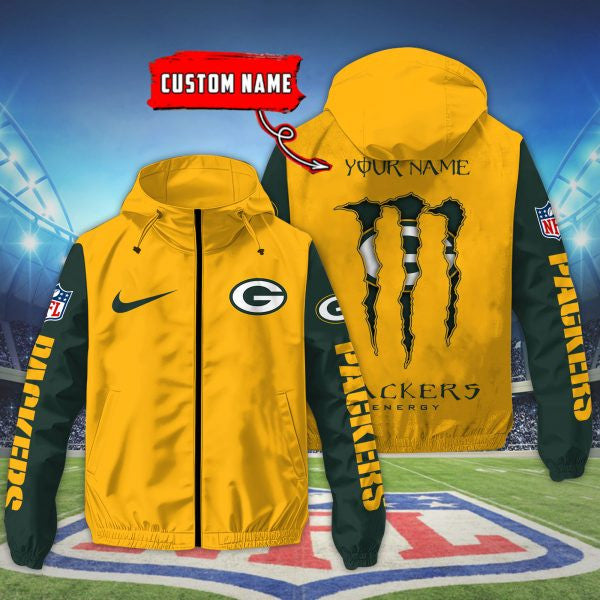 Green Bay Packers Custom Windbreaker Outdoor Jacket Sport Fan Gift SPTWJACKET044